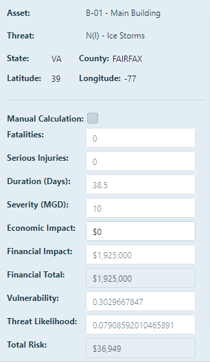 Ice storms manual input