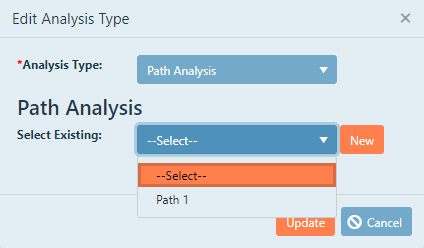 Select existing path analysis
