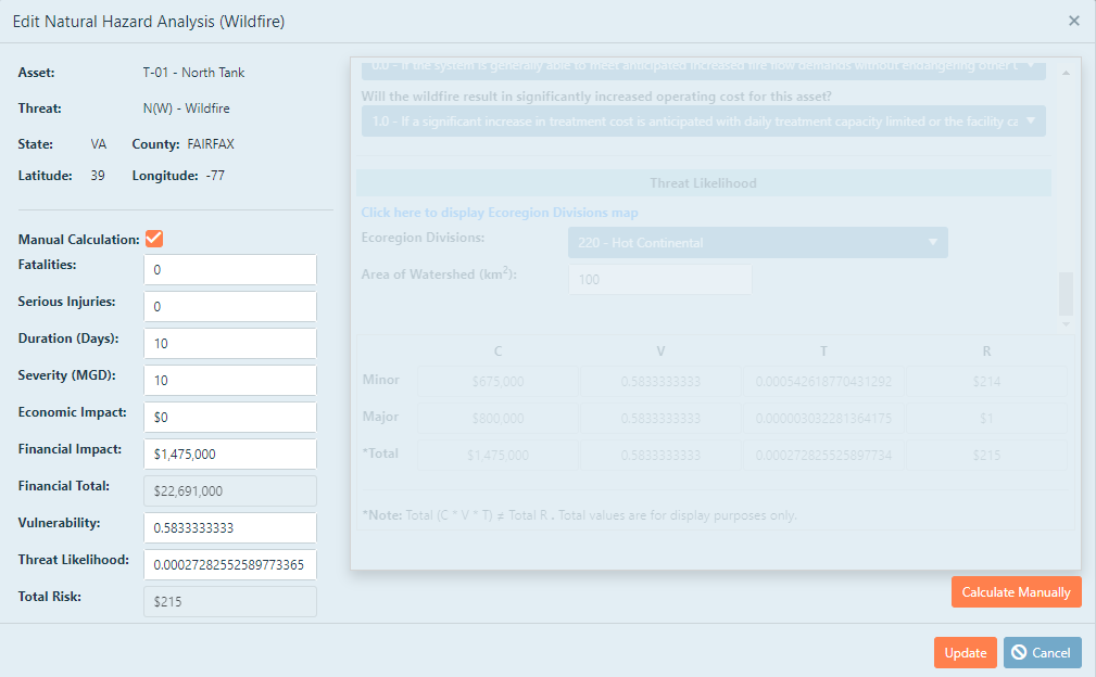 Wildfire manual input